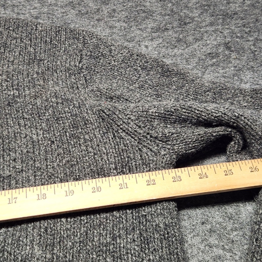 LL Bean Mens Lambswool Ragg Wool Henley Pullover Sweater Gray Large - Picture 6 of 8